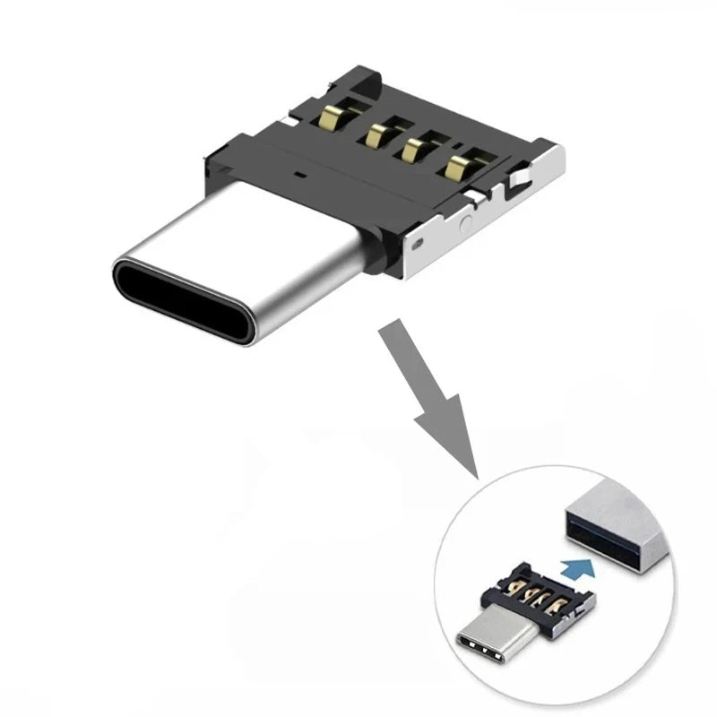 1/5PCS Universal Type-C Micro USB to USB 2.0 OTG Adapter Connector for