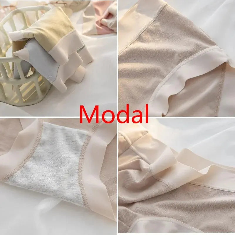4Pcs/Set Women's Panties Modal Underwear Female Comfortable Seamless