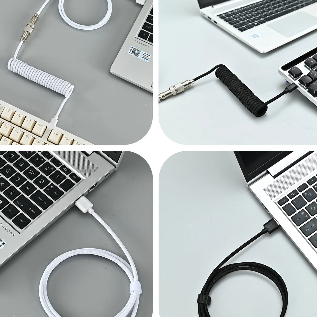 Coiled Keyboard Cable Type C To USB-A Mechanical Keyboard Cable