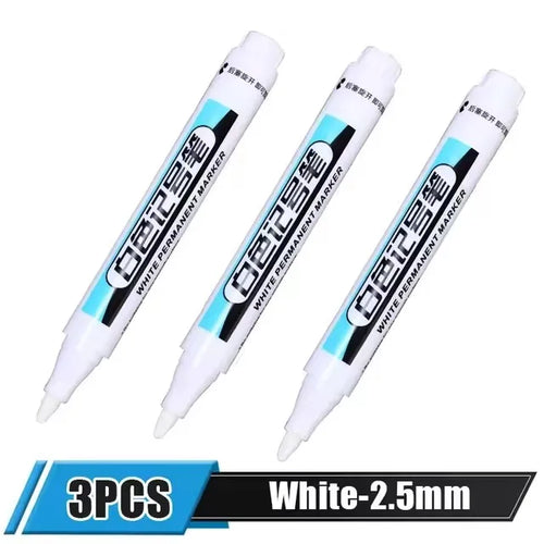 0.7/1.0/2.5MM White Permanent Marker Pens Markers Paint Pen For Wood