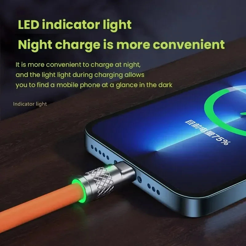 120W 6A Fast Charging C Type Cable Micro3 in 1 Micro USB iPhone