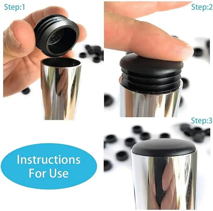 8 PCS Black Round Plastic Blanking End Cap Tube Pipe Inserts Plug Bung