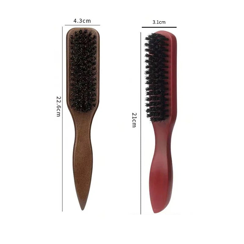 Brown Pointed-Tail Bristle Comb - Unisex, Smooth & Anti-Static, No
