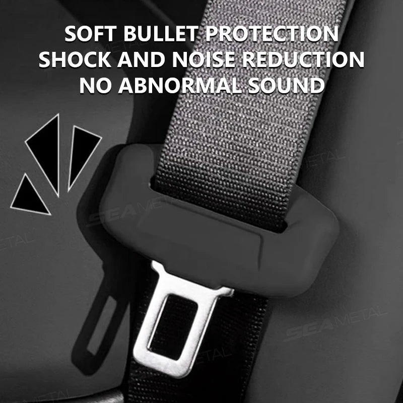 BLALION 2Pcs Seat Belt Buckle Cover Anti-Scratch Rubber Car Seat