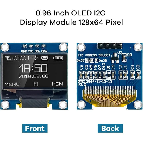 0.96" Inch OLED Display Screen Module I2C IIC 128x64 SS - D - 1306