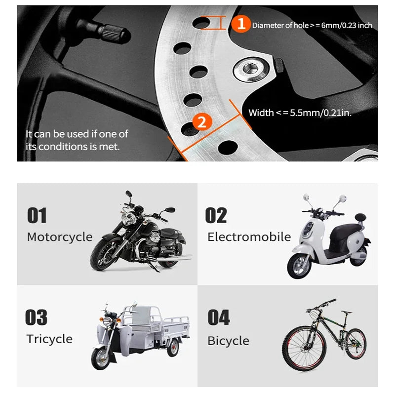 Motorcycle Scooter Bicycle  Alarm Lock Wheel Disc Brake Waterproof
