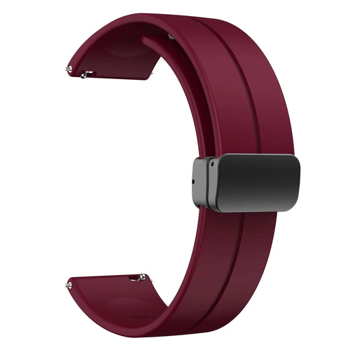 20mm 22mm Magnetic D Type Clasp Silicone Watch Band for Samsung Galaxy