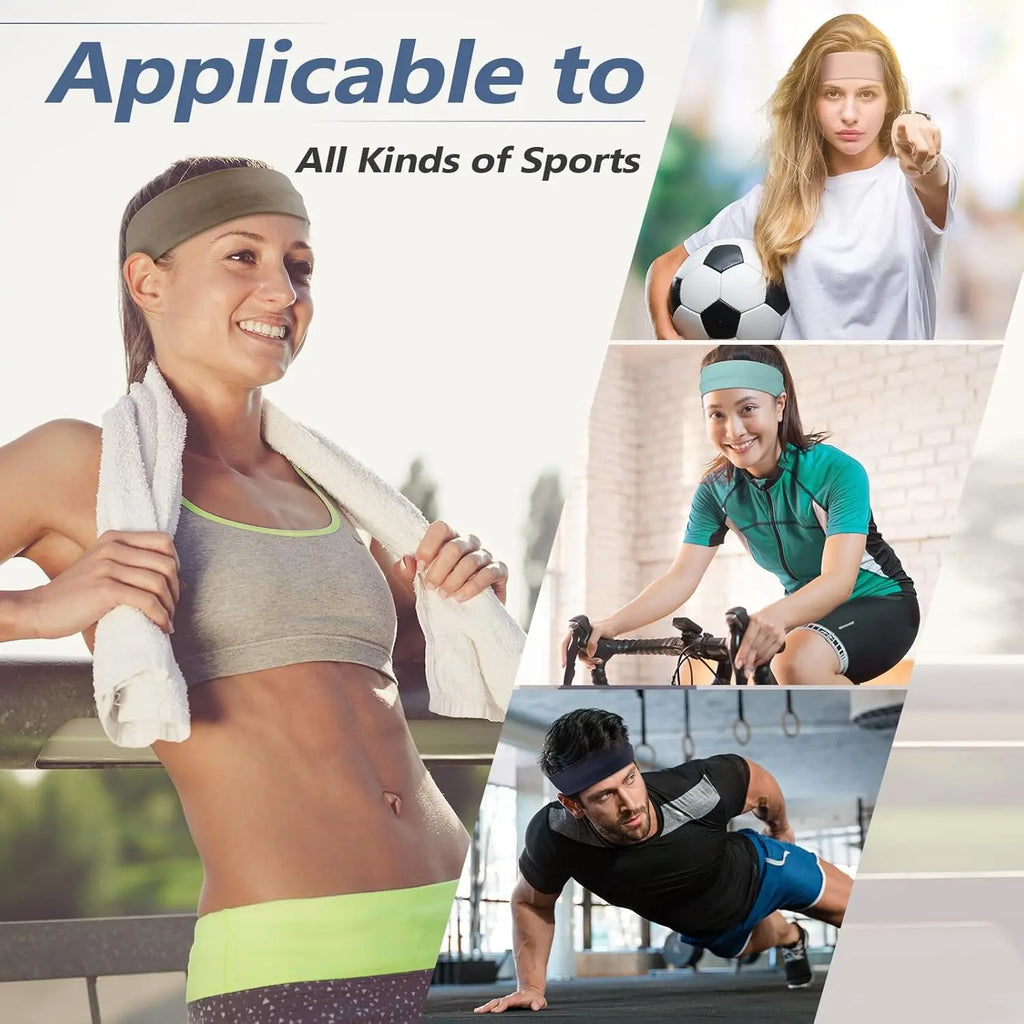 6pcs Simple Basic Solid Color Sports Yoga Headband to Absorb Sweat For