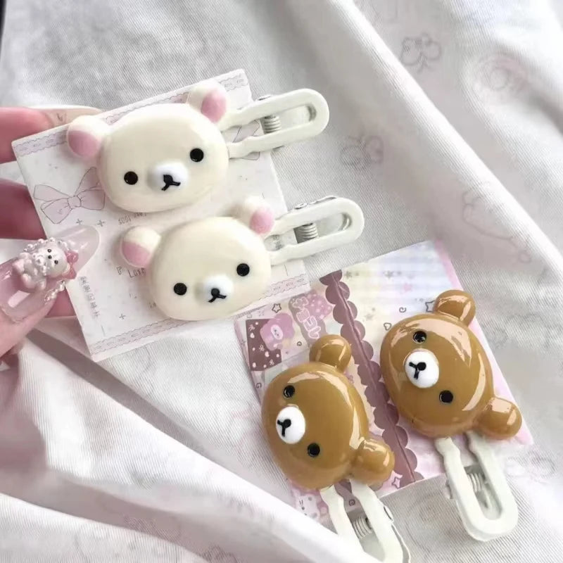 Cute Bear Hairpins Set Preppy Headdress Plastic Hair Sweet Accessories