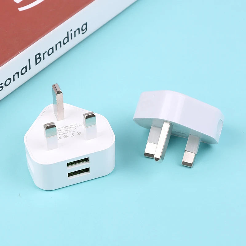 Universal UK Plug 3 Pin Wall Charger Adapter With 1/2 USB Ports