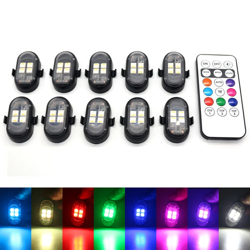 RGB Car Interior Lights with Wireless Remote, Larger Battery &