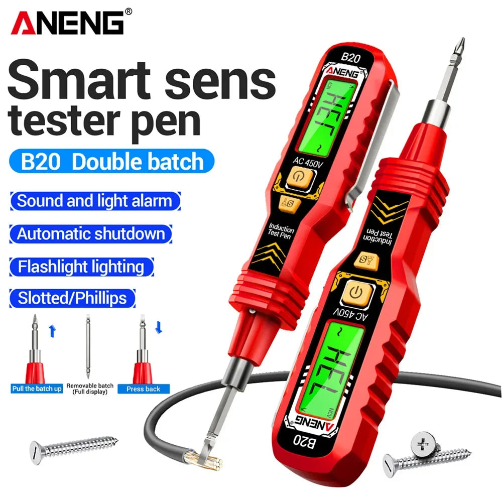 Dual-use Screwdriver Voltage Tester Pen ANENG B20 Double Head
