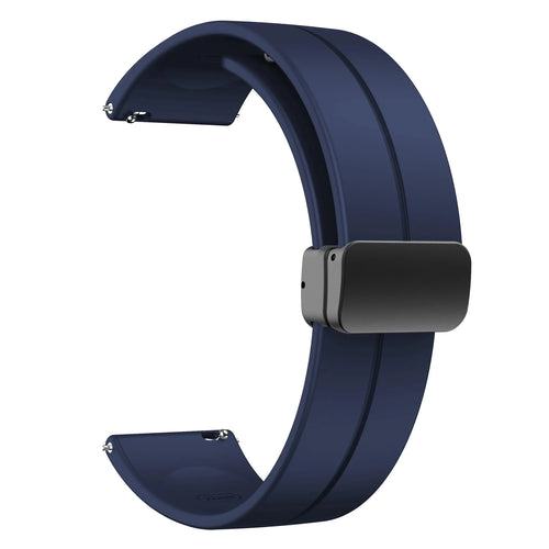 20mm 22mm Magnetic D Type Clasp Silicone Watch Band for Samsung Galaxy