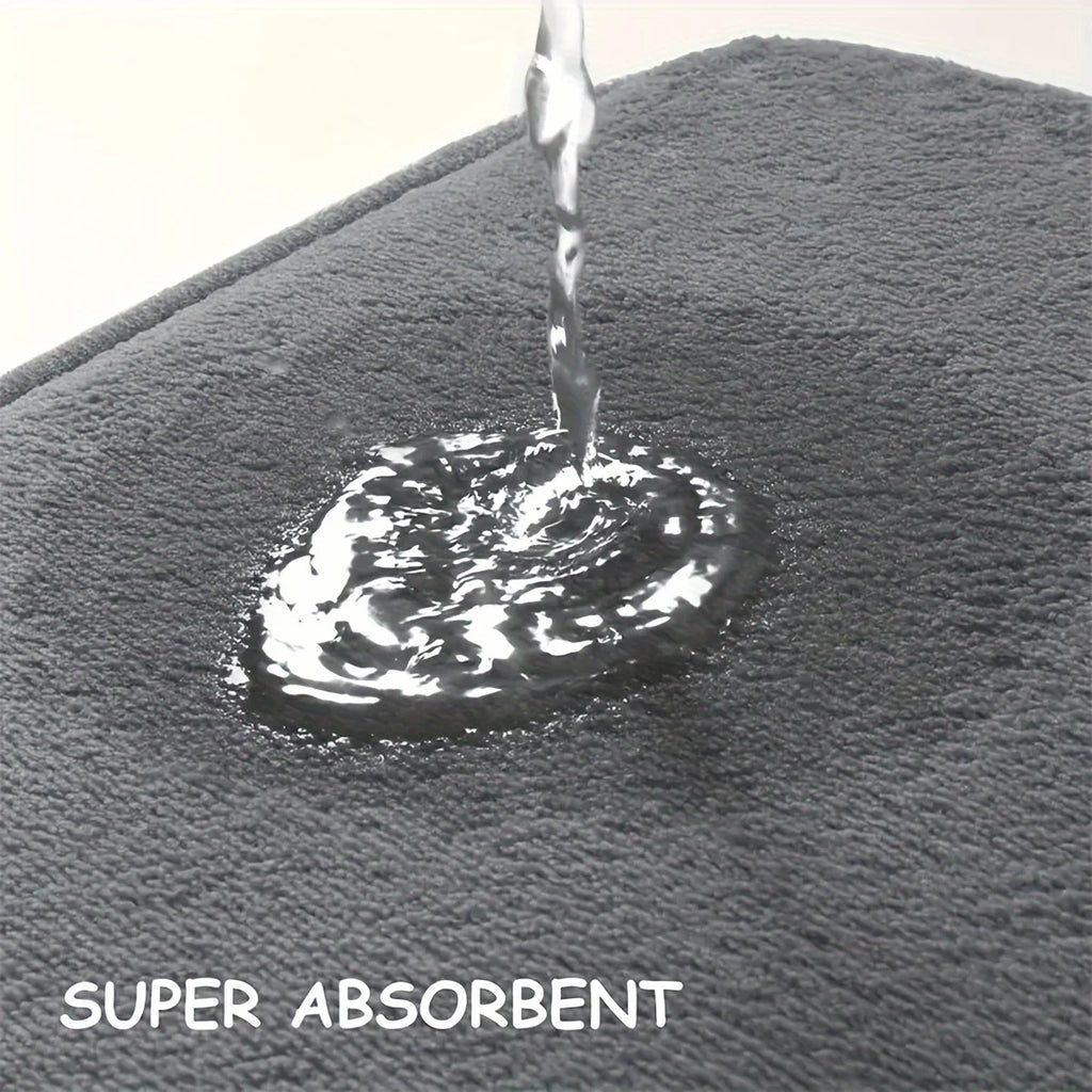 Thickened special-shaped bathroom absorbent floor mat flannel toilet