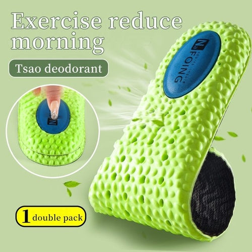 Sports Shock Absorption Insole Green Pu Memory Foam Breathable Arch
