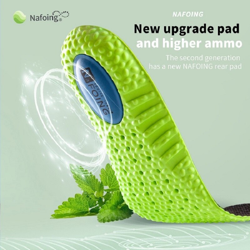 Sports Shock Absorption Insole Green Pu Memory Foam Breathable Arch