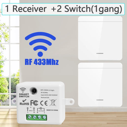 Wireless ON OFF Switch RF433 Module Remote Control Light Switch 1/2/3