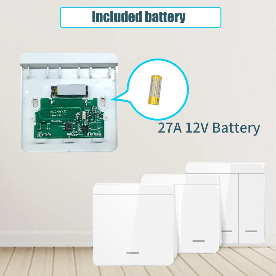 Wireless ON OFF Switch RF433 Module Remote Control Light Switch 1/2/3