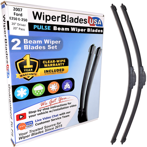 2007 Ford E250 E-250 Wiper Blades w/1yr Wear Warranty (Set of 2)