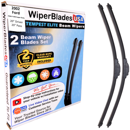 2002 Ford F350 F-350 Super Duty Wiper Blades w/2yr Warranty (Set of 2)