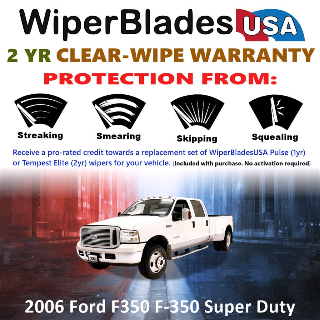 2006 Ford F350 F-350 Super Duty Wiper Blades w/2yr Warranty (Set of 2)