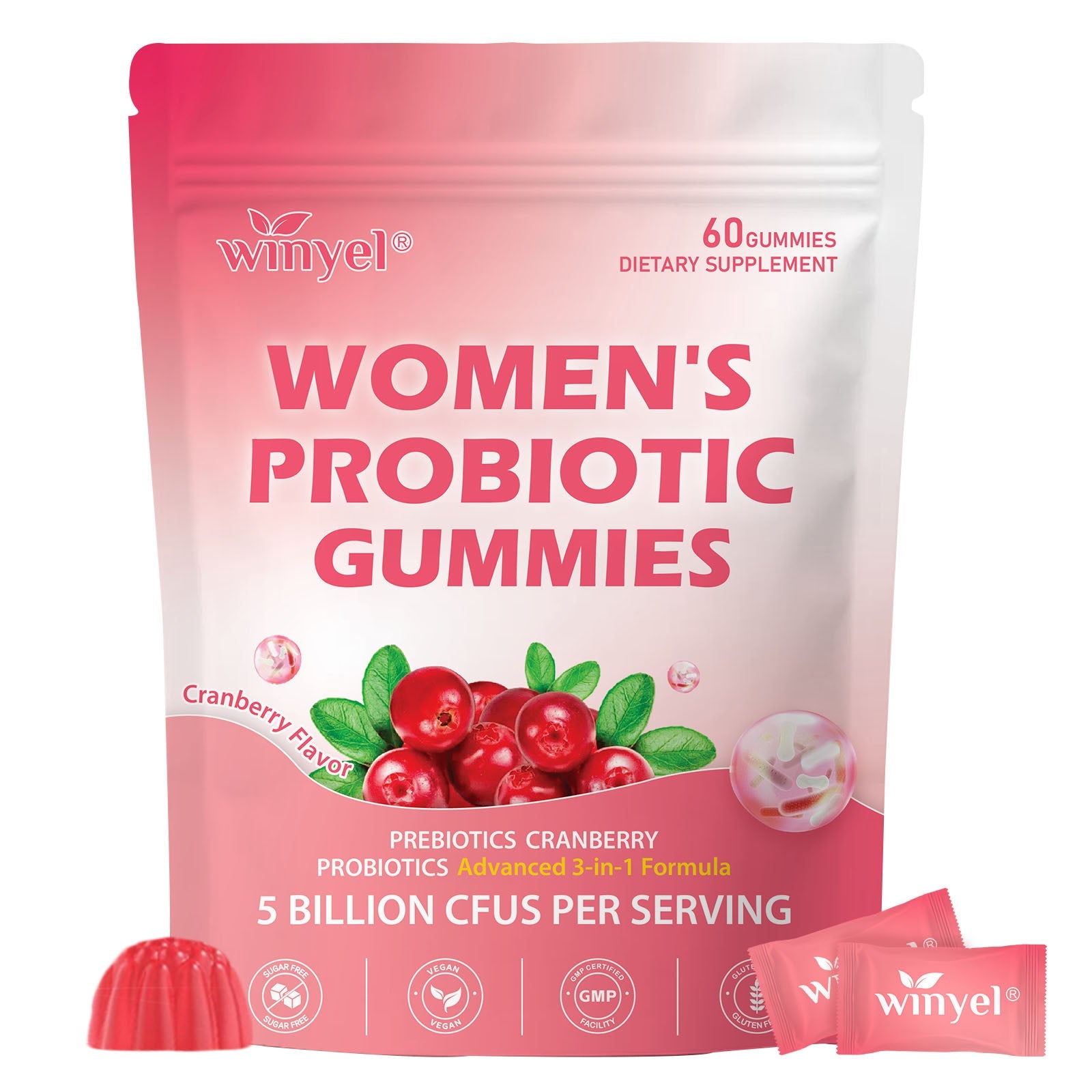 Cranberry Probiotic Gummies  Targets Body Odor, Women's Health, And PH