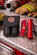 Survival Knife and Flashlight Set - Red Finish - Firefighter - LED