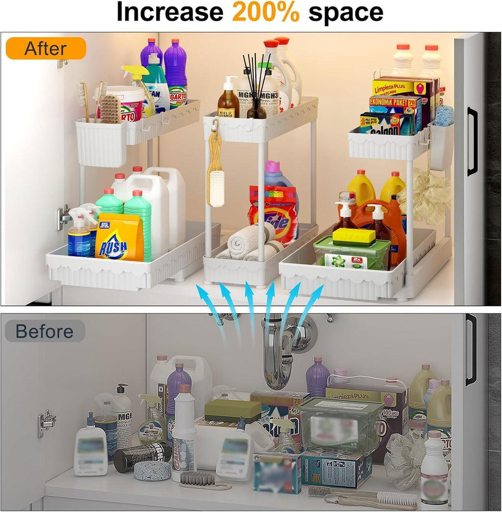 3 Pack Multi-Purpose Under Sink Organizers and Storage, 2026 L-Shaped