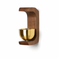 Wood Wall Candle Holder with Gold Cup
